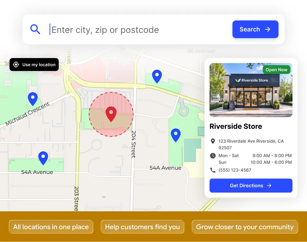Store locator interface for location discovery